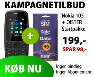 Nokia 105 + OiSTER Startpakke KUN 199,- Kr.