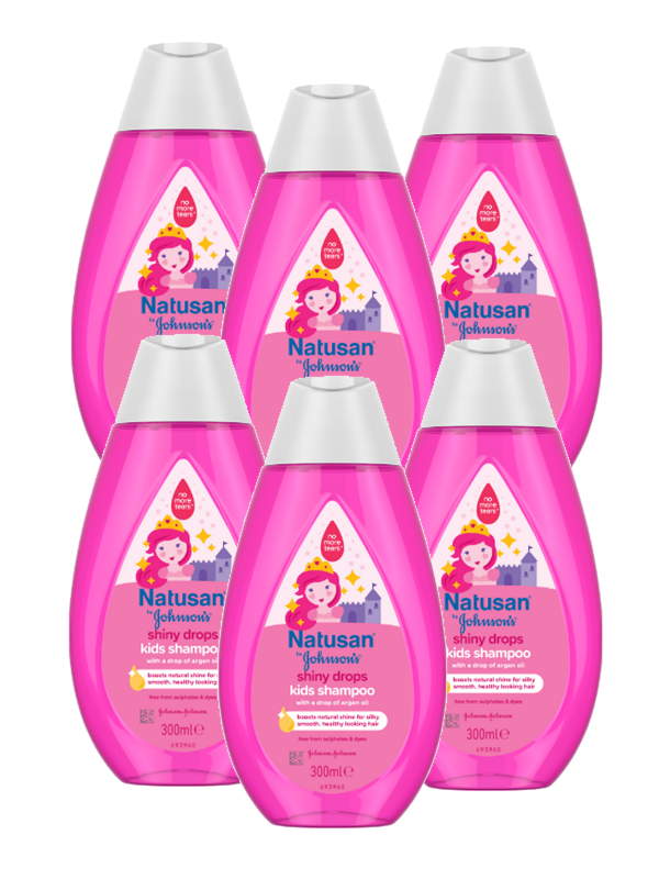 Børne Shampoo silkeblødt skinnende hår. Natusan Shiny Drops 6-pack