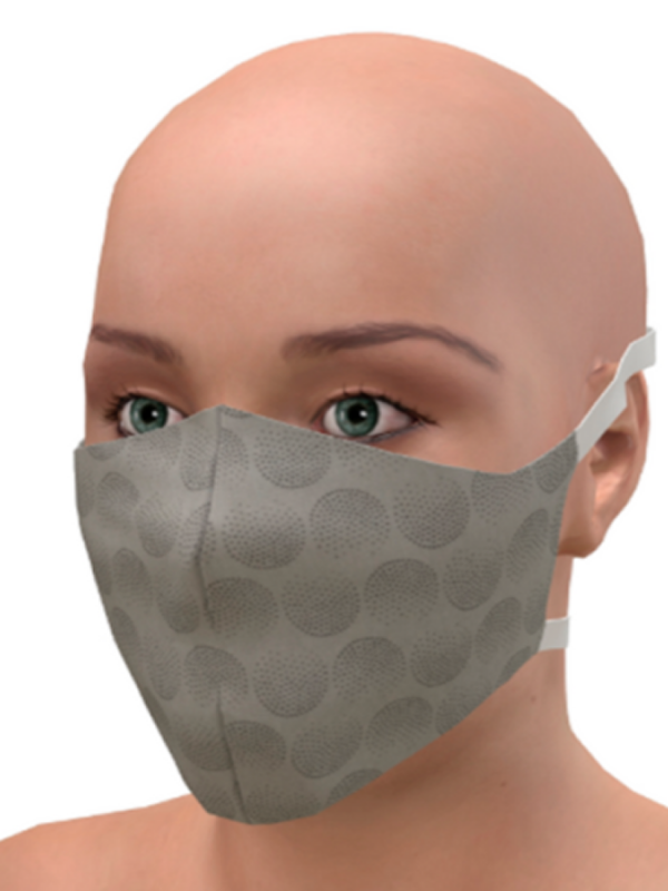 Stof Mundbind Vaskbar Ansigtsmaske grå med store prikker. 100% bomuld