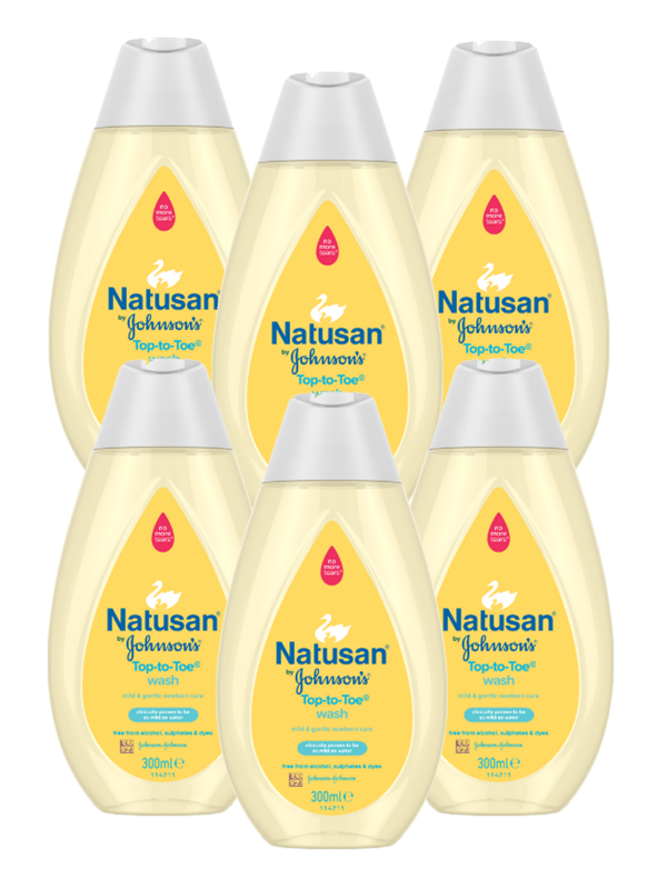 6 stk. Ultra Mild skånsom sæbe til nyfødte Natusan Top-to-Toe Wash 6-pack